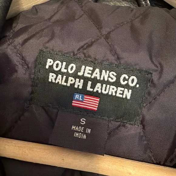 VINTAGE Ralph Lauren Polo Jeans Black Leather Jacket